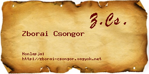 Zborai Csongor névjegykártya